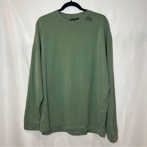 ASOS Mens Oversized Long Sleeve T-Shirt In Mid Green Size Medium